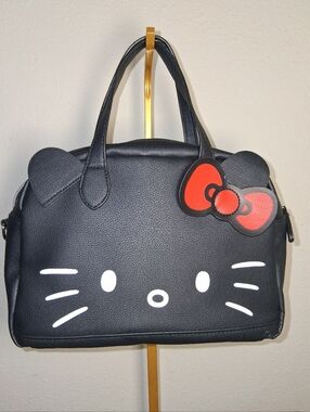 Hello Kitty Black Satchel With Crossbody Strap